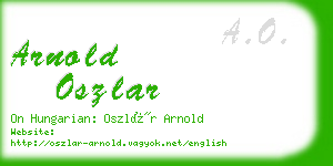 arnold oszlar business card